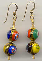 "Klimt" 10mm Venetian Bead Earrings